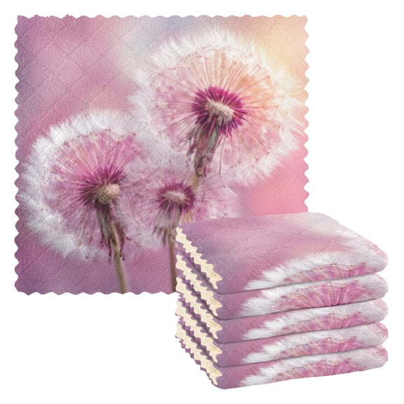 BZSMCE Dish Towels Reuseable Cleaning Cloths 6-pack In Soft Sunset Pattern
