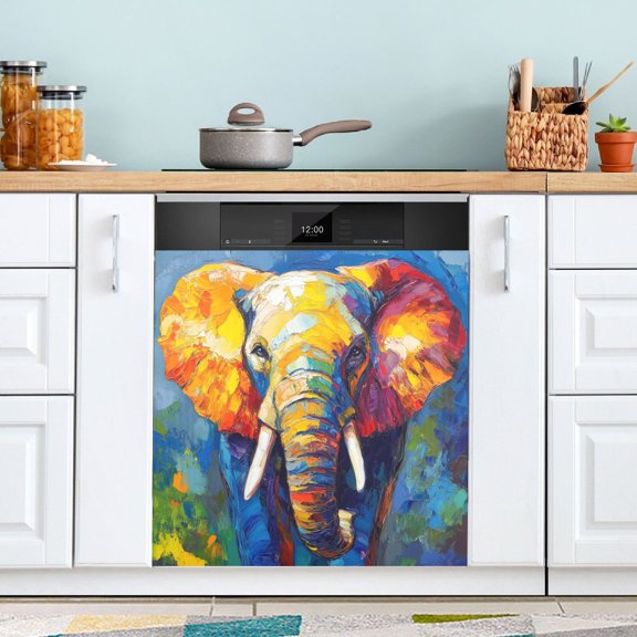 BZSMCE Dishwasher Magnet Cover Magnetic Sticker Creatively Bright Essence Printed 23"x26"