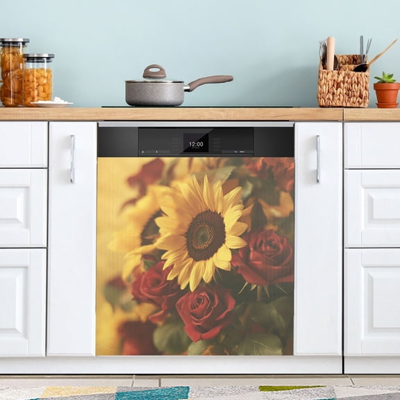 BZSMCE Dishwasher Magnet Cover Magnetic Sticker Creatively Twilight Reflections Printed 23"x26"