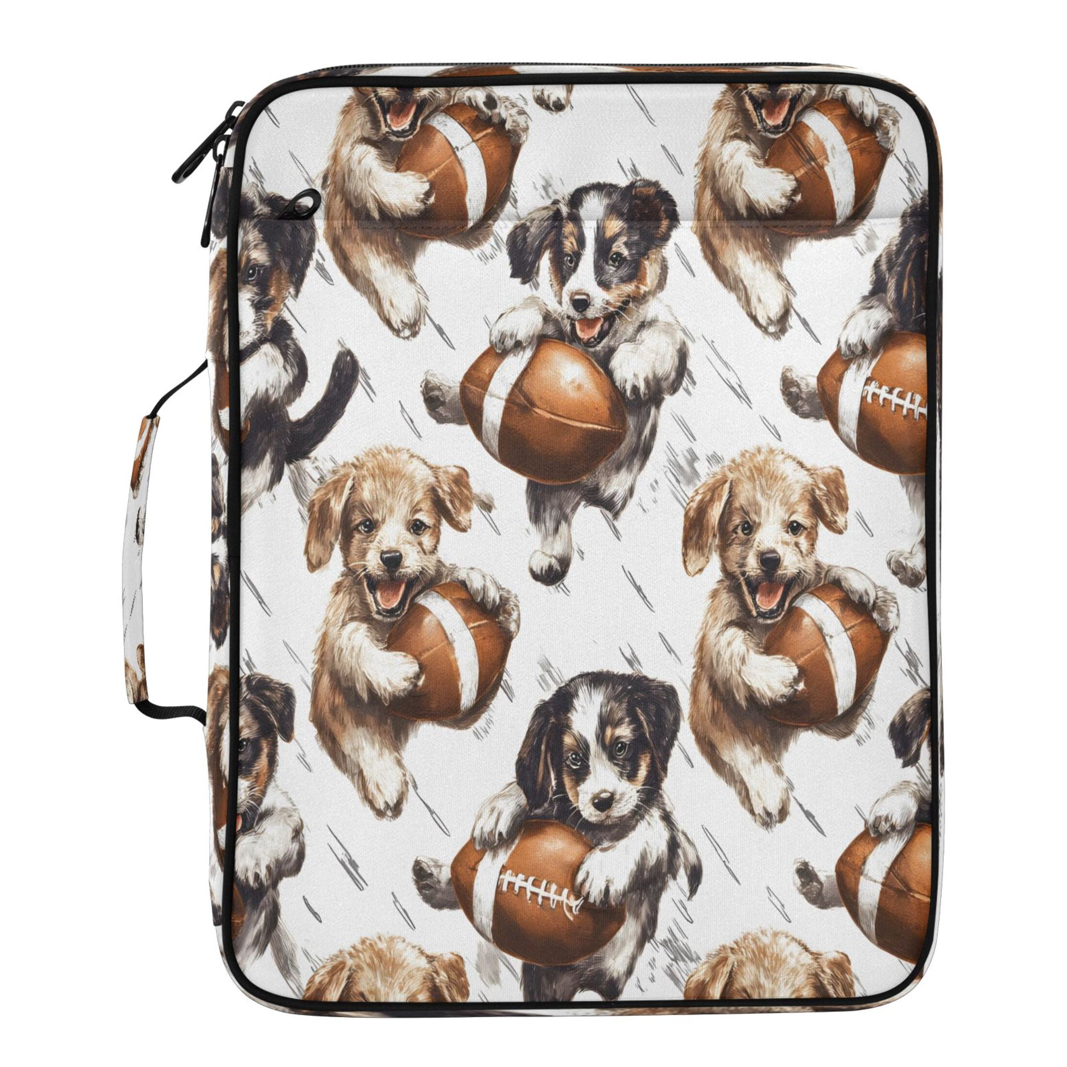 BZSMCE Dog Rugby Pattern Pattern Water-Resistant Filing Folder Binder ...