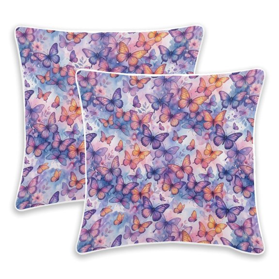 BZSMCE Dreamy Butterfly Pattern Throw Pillow Covers Set of 2 Decorative Pillow Cases Covers for Sofa Bed Living Room