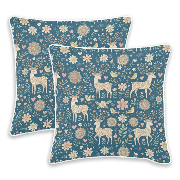 BZSMCE Elk Pattern Throw Pillow Covers Set of 2 Decorative Pillow Cases Covers for Sofa Bed Living Room
