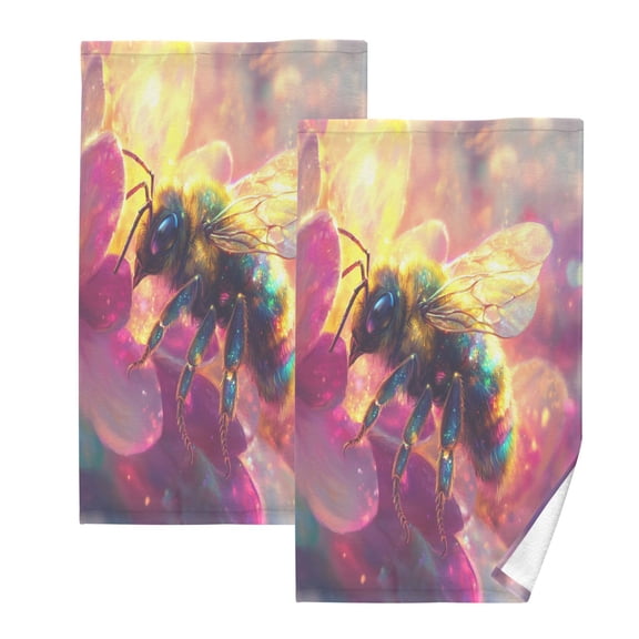 BZSMCE Face Towel Hand Towel Bath Towel Cotton Bath Towel Sets Hand Bath Towels Fashion Radiant Bee in Bloom Pattern