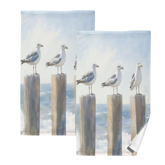 BZSMCE Face Towel Hand Towel Bath Towel Cotton Bath Towel Sets Hand Bath Towels Fashion Seagull Sentinels Pattern
