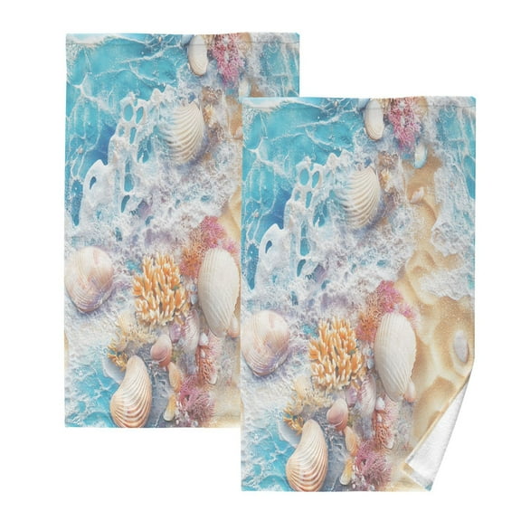 BZSMCE Face Towel Hand Towel Bath Towel Cotton Bath Towel Sets Hand Bath Towels Fashion Seashells Beach Art Pattern