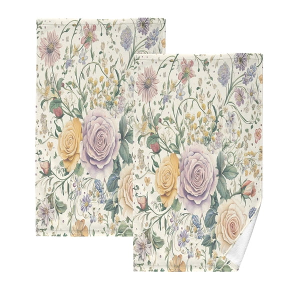 BZSMCE Face Towel Hand Towel Bath Towel Cotton Bath Towel Sets Hand Bath Towels Fashion Whimsical Garden: Pastel Floral Design Pattern