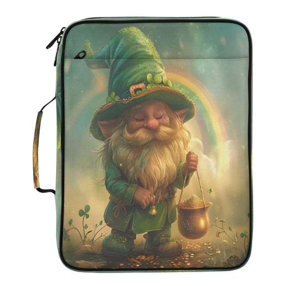 BZSMCE Fairy Clover Rainbow Pattern Water-Resistant Filing Folder Binder Organizer Keeper 1.2 Inch 3-Ring 7-Pocket Expanding File