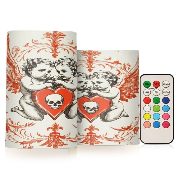 BZSMCE Flameless Candles LED Lights Angel Holding A Heart Creativity Battery Candles