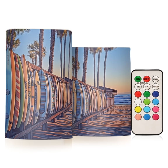 BZSMCE Flameless Candles LED Lights Art Surfboard Painting Creativity Battery Candles