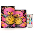 BZSMCE Flameless Candles LED Lights Bear Hug Clock Creativity Battery