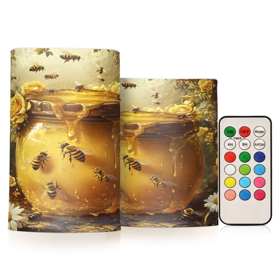 BZSMCE Flameless Candles LED Lights Bee Take Honey Creativity Battery Candles