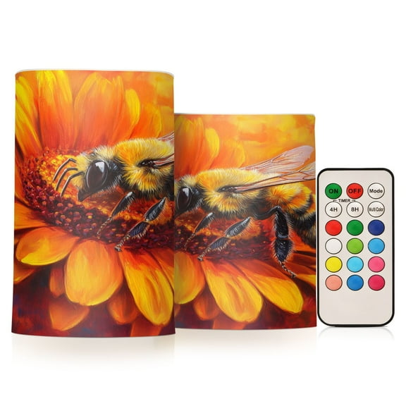 BZSMCE Flameless Candles LED Lights Bee on Oran Creativity Battery Candles
