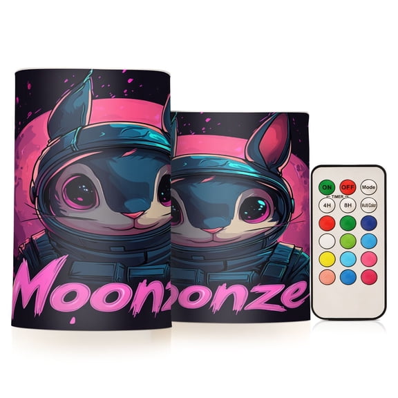 BZSMCE Flameless Candles LED Lights Cartoon Astronaut Rabbit Creativity Battery Candles
