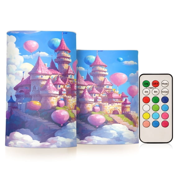BZSMCE Flameless Candles LED Lights Cartoon Candy Castle Creativity Battery Candles