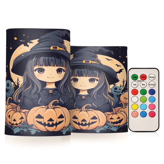 BZSMCE Flameless Candles LED Lights Cartoon Witch Creativity Battery Candles