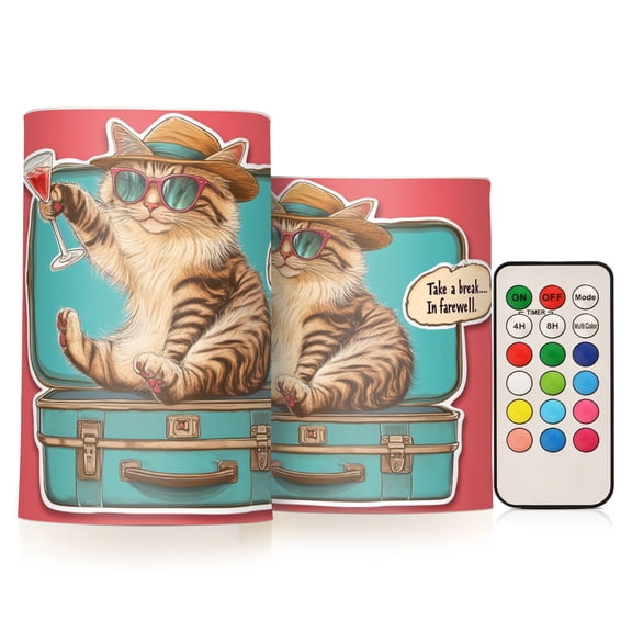 BZSMCE Flameless Candles LED Lights Cat Site Box Creativity Battery Candles
