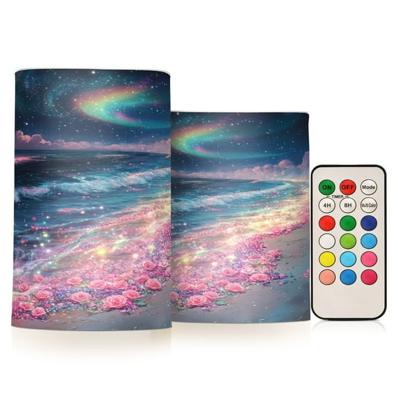 BZSMCE Flameless Candles LED Lights Celestial Beach Dream Creativity Battery Candles