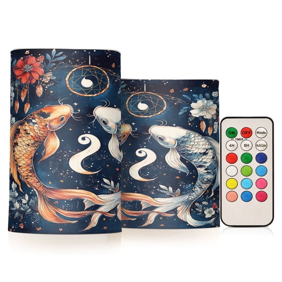 BZSMCE Flameless Candles LED Lights Celestial Koi Synchronicity Creativity Battery Candles