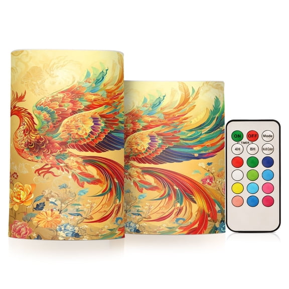 BZSMCE Flameless Candles LED Lights Celestial Phoenix Creativity Battery Candles