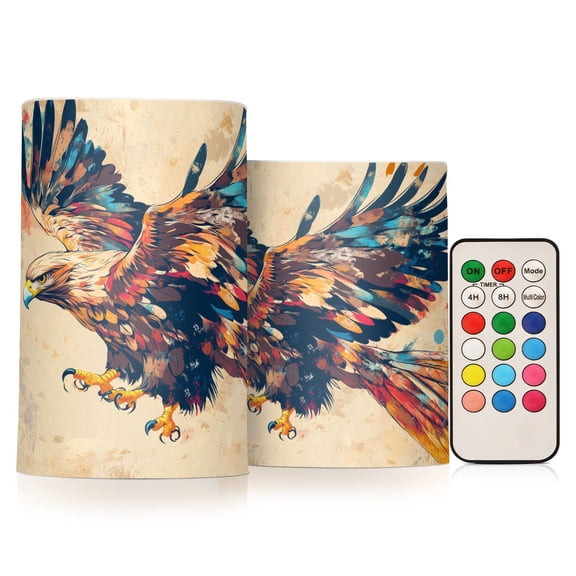 BZSMCE Flameless Candles LED Lights Colorful Bird Printing Creativity Battery Candles