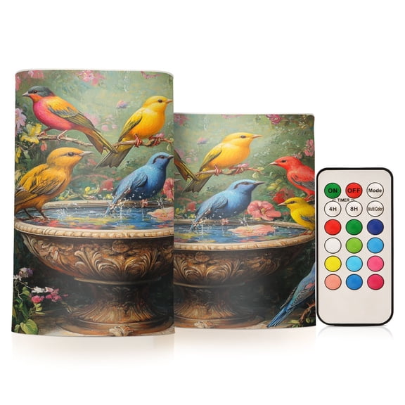 BZSMCE Flameless Candles LED Lights Colorful Birds Creativity Battery Candles