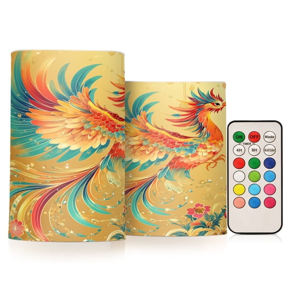 BZSMCE Flameless Candles LED Lights Colorful Phoenix Creativity Battery Candles