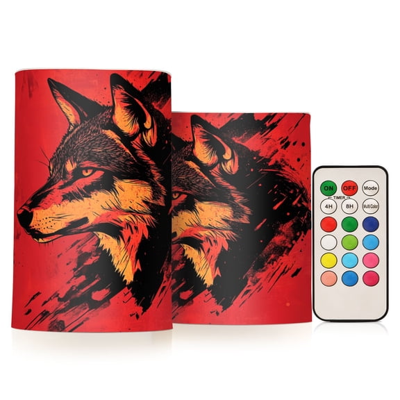 BZSMCE Flameless Candles LED Lights Cool Wolf Head Creativity Battery Candles