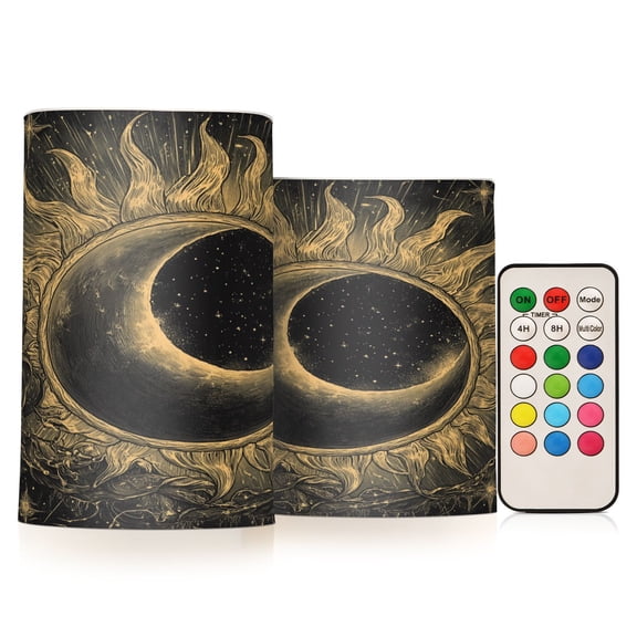 BZSMCE Flameless Candles LED Lights Cosmic Sunburst Creativity Battery Candles