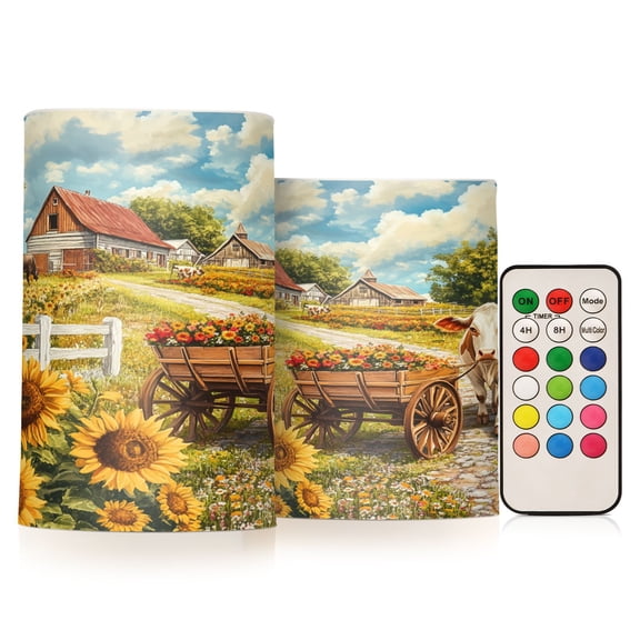 BZSMCE Flameless Candles LED Lights Cow Pulling Flower Cart Creativity Battery Candles