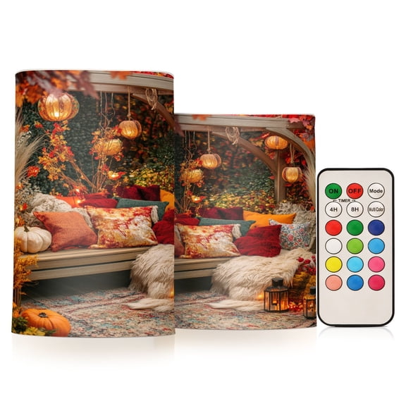 BZSMCE Flameless Candles LED Lights Cozy Autumn Garden Creativity Battery Candles