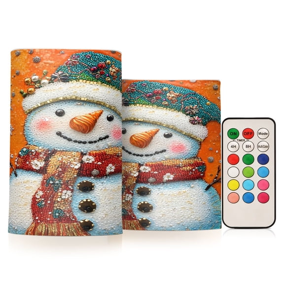 BZSMCE Flameless Candles LED Lights Cute Cartoon Printing Creativity Battery Candles