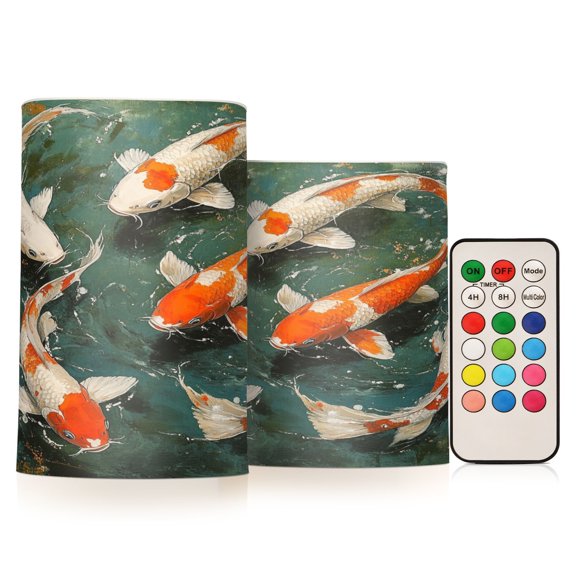BZSMCE Flameless Candles LED Lights Cute Goldfish Patterns Painting Creativity Battery Candles