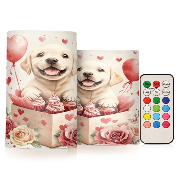 BZSMCE Flameless Candles LED Lights Cute Labrador Baby Creativity Battery Candles
