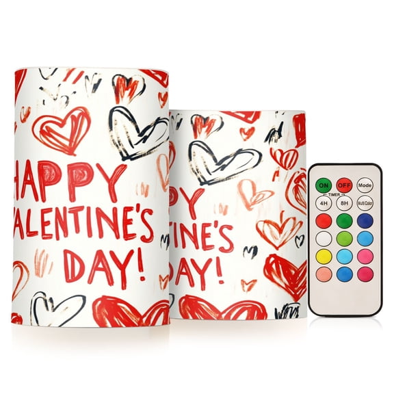 BZSMCE Flameless Candles LED Lights Cute Pattern Of Hearts Creativity Battery Candles