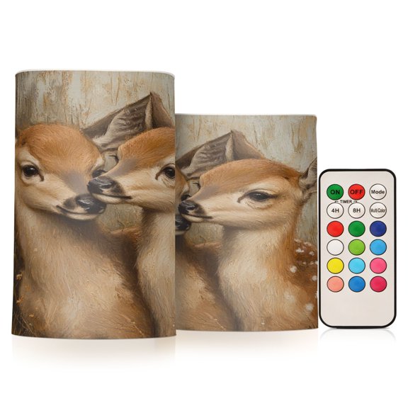 BZSMCE Flameless Candles LED Lights Deers Pattern Creativity Battery Candles