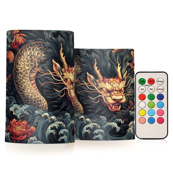 BZSMCE Flameless Candles LED Lights Dragon Pattern Creativity Battery Candles