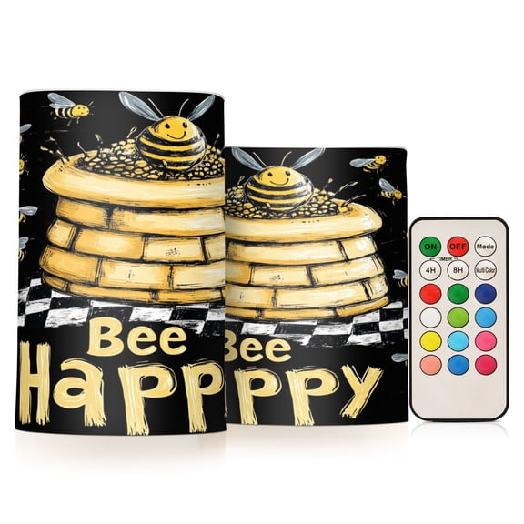 BZSMCE Flameless Candles LED Lights Drawing Bee Pattern Creativity Battery Candles