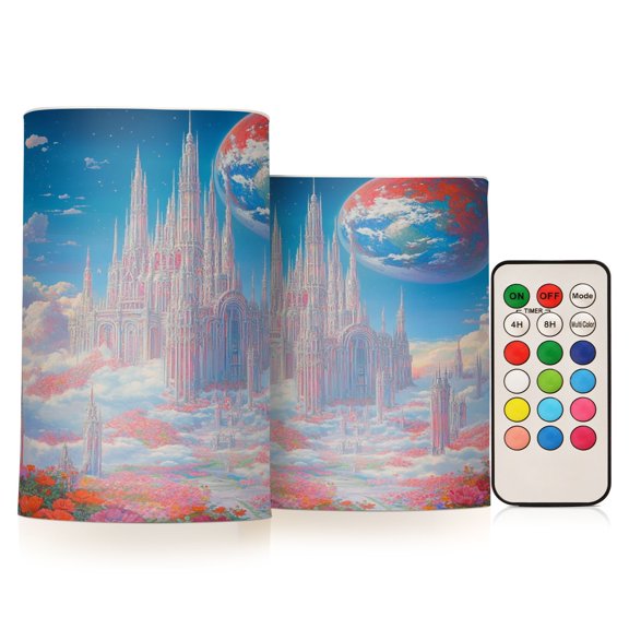 BZSMCE Flameless Candles LED Lights Fantasy Castle Creativity Battery Candles