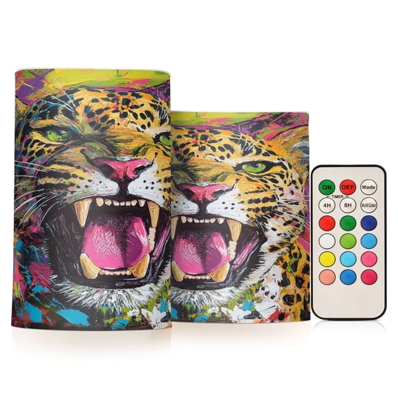 BZSMCE Flameless Candles LED Lights Fierce Feline Roar Creativity Battery Candles
