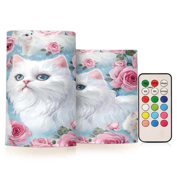 BZSMCE Flameless Candles LED Lights Floral Feline Fantasy Creativity Battery Candles