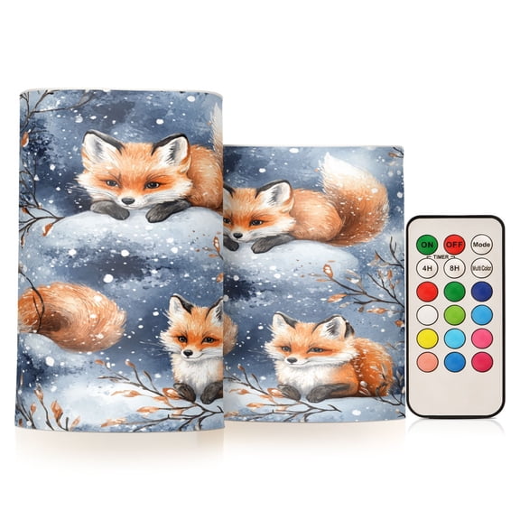 BZSMCE Flameless Candles LED Lights Fox Pattern Creativity Battery Candles