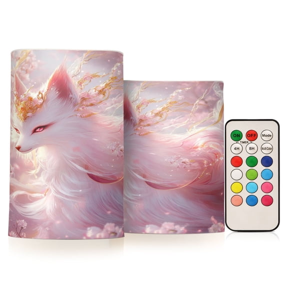 BZSMCE Flameless Candles LED Lights Fox with Glowing Eyes Creativity Battery Candles