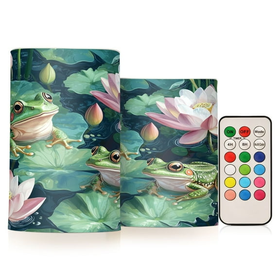 BZSMCE Flameless Candles LED Lights Frogs Sitting on Lotu Creativity Battery Candles