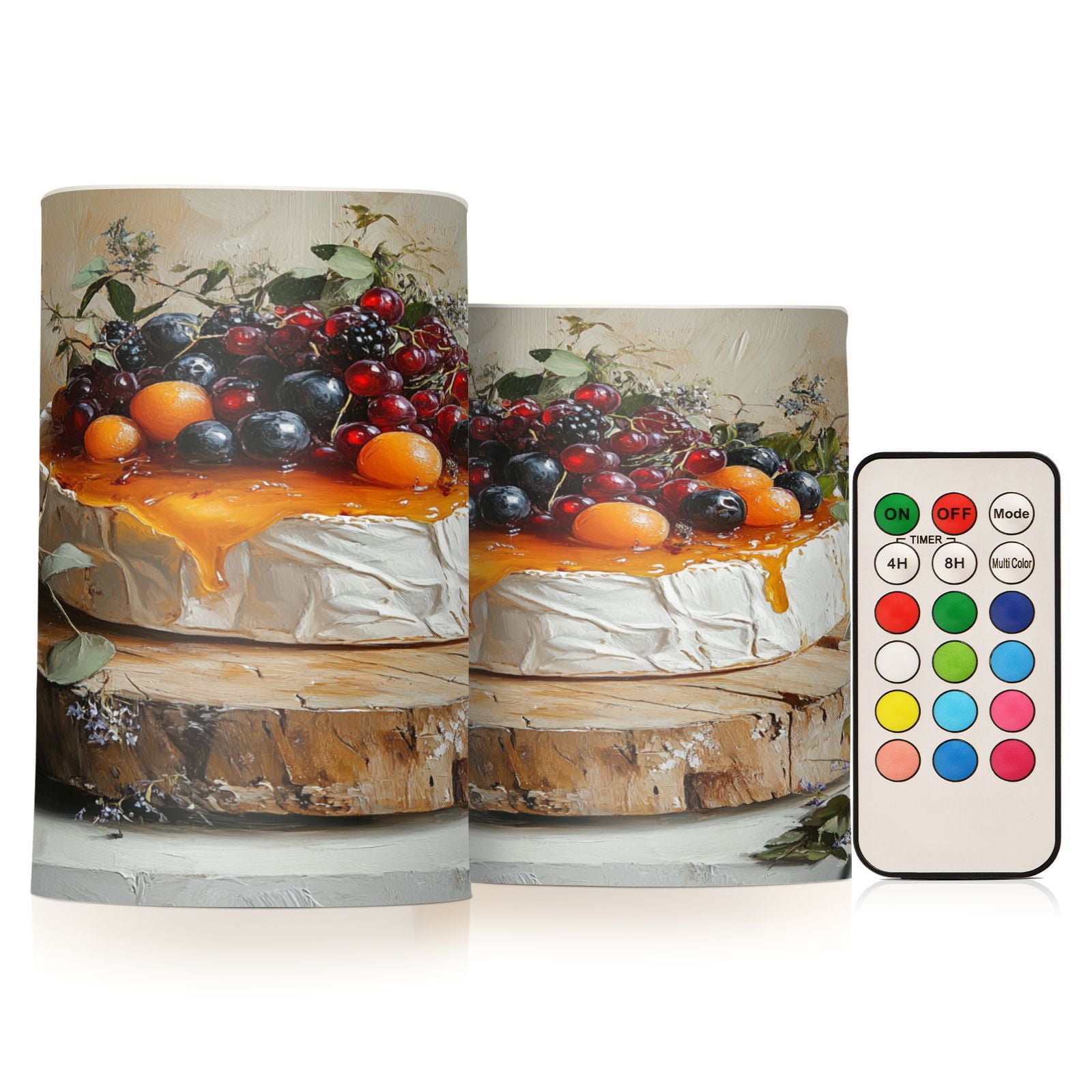 BZSMCE Flameless Candles LED Lights Fruit Cake Creativity Battery