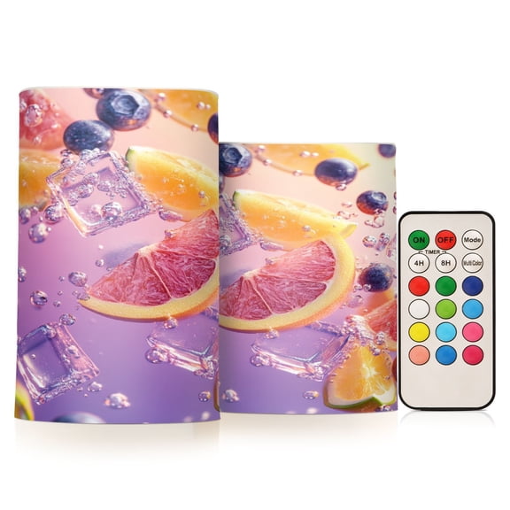 BZSMCE Flameless Candles LED Lights Fruit Fusion Creativity Battery Candles