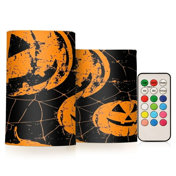 BZSMCE Flameless Candles LED Lights Funny Pumpkin Ghost Face Creativity Battery Candles