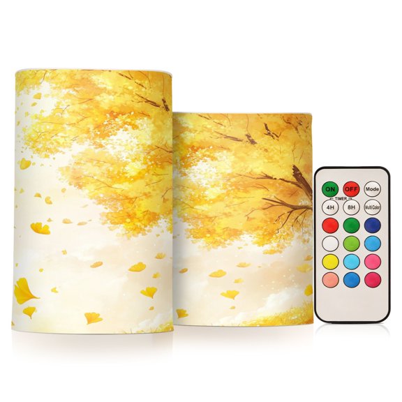 BZSMCE Flameless Candles LED Lights Golden Autumn Whisper Creativity Battery Candles