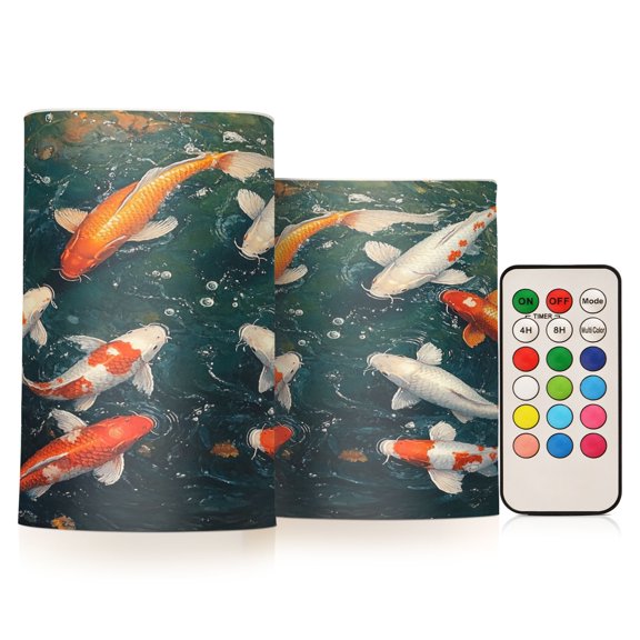 BZSMCE Flameless Candles LED Lights Goldfish Patterns Creativity Battery Candles