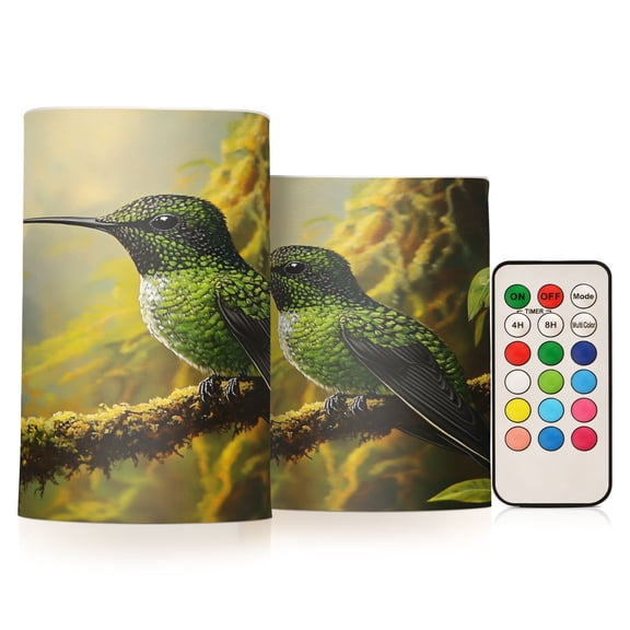 BZSMCE Flameless Candles LED Lights Green Bird Creativity Battery Candles