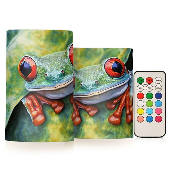 BZSMCE Flameless Candles LED Lights Green Frog Creativity Battery Candles
